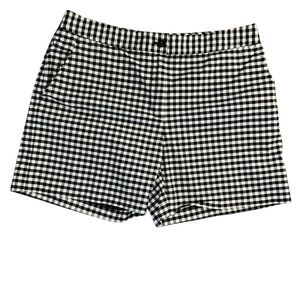 J McLaughlin Gingham Black White Plaid Check Shorts Women’s Size 6 Active Golf